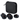 Black zippered storage case with four round rubber jack pads and orange center rings