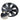 Black 19-inch wheel cover with turbine center and foam protective strips edge