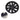 Black aero wheel cover with protective foam strips, one-piece replacement