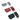 Set of brake and accelerator pedal covers in silver, red, and black