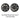 Left and right black replacement wheel covers, split-spoke design with center hub