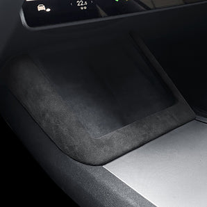 Charcoal black alcantara charging pad frame cover with smooth U-shaped edge
