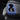 Rear cup holder cover, blue Alcantara with dual cup cutouts on console