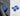 Blue Alcantara door button wrap sticker set with white speaker icons, 4-piece