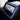 Tesla alcantara rear screen trim cover, blue border with textured edge