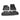 All-weather floor mat set with raised ridges and molded fit in dark gray/black