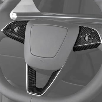 Carbon fiber steering wheel overlay for Tesla Model 3 Highland