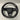 Carbon fiber steering wheel with black perforated grip, silver trim, and center hub controls