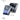 USB hub docking station with blue-lit ports and cigarette lighter plug, black