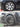 Wheel cover hubcap before-and-after on a car wheel, satin black look