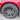 Wheel with dark multi-spoke rim and circular center cap with emblem in center