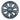 Gray-blue multi-spoke wheel cover with circular center cap (single wheel view)