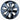 Black and silver multi-spoke wheel cover with circular center cap (single wheel view)