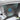 Car window sunshade panel set with teal dotted pattern, covering rear window