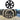 Black 19-inch performance wheel cover with turbine center, 5-spoke design