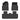 Three-piece black car floor mat liner set with molded contours and vertical ridges