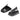 Carbon fiber mirror caps in black glossy weave with metal emblem and white cutout (pair).