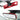 Front and back views of the Red Tesla Dry Carbon Fiber Interior Rearview Mirror Cover