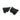 Pair of black rear trunk side storage bins with integrated hold-down straps