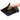 Black rear trunk side storage bin with strap and open top interior