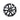 Tesla 18-inch aero-style wheel cover, dark gray/black multi-spoke design with center cap
