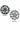 Pair of 18-inch wheel covers in satin black and satin silver, multi-spoke design