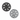 Wheel covers set in matte black and gun gray, multi-spoke Gemini style with center cap