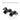 Black ABS car trunk hook assembly with three mounting clips