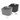 Gray and black rear trunk side storage box inserts with cutout handle slots