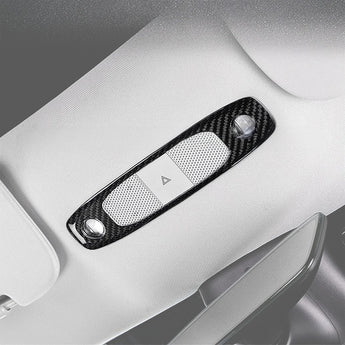 Real carbon fiber reading light trim cover, rectangular bezel with control lens