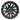 Matte black turbine-style wheel cover with gear-like center and multi-spoke rim design.