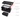 Set of black under-screen organizer components: base tray, clips, and rubber pad