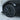 Front wheel with dark wheel cover over the rim, multi-spoke design