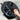 Wheel cover storage bag, black, open with zipper, covering a black alloy wheel
