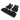 Black all-weather floor mats with textured surface and center cutout slots