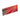 Chrome border rectangular emblem with red background and radial stripe lines