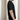 Black unisex cotton T-shirt, short sleeves and crew neck, side view