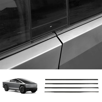 Tesla Cybertruck window trim overlay set of carbon-fiber strips, dark weave