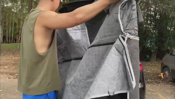 Tesla Model S/3/Y/X pet accessories seat cover install video
